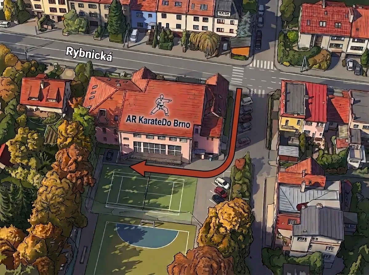 Mapa k vchodu do tělocvičny